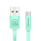 USAMS U2 Type C Flat Fast Charging Data Cable 1.2M For Oneplus 6 5t Xiaomi Mi8 Mi A1 Mix 2 S9+