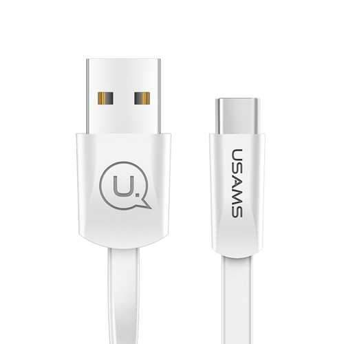 USAMS U2 Type C Flat Fast Charging Data Cable 1.2M For Oneplus 6 5t Xiaomi Mi8 Mi A1 Mix 2 S9+