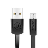 USAMS U2 Micro USB Flat Fast Charging Data Cable 1.2M For Xiaomi Redmi Note 5 Note 4 5 Plus S7 Edge