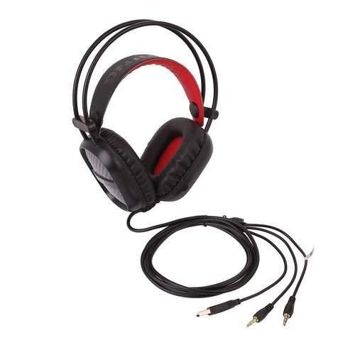 UX-A2 USB + 3.5mm Audio Stereo LED Backlit Gaming Headphone Headset with Microphone