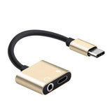 Bakeey 2 in 1 Type C to 3.5mm Audio Jack Charger Adapter Headphone Cable For Mobile Phone