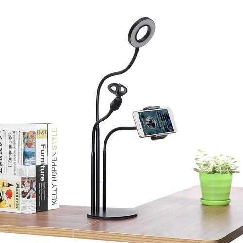 Universal Live Stream Fill Light Desktop Phone Holder Microphone Stand for Xiaomi Mobile Phone