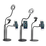 Universal Live Stream Fill Light Desktop Phone Holder Microphone Stand for Xiaomi Mobile Phone