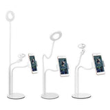 Universal Live Stream Fill Light Desktop Phone Holder Microphone Stand for Xiaomi Mobile Phone