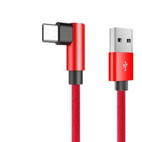 ROCK RCB0602 L Shape USB Type C phone Round Fast Charging Data Cable For Samsung S8 Xiaomi 6