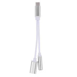 Bakeey 2 in 1 Type-C Headphone 3.5mm Jack Adapter Audio Cable for Samsung Xiaomi Huawei Letv