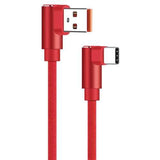 APPACS 2.4A 90 Degree Angle Type C Braided Fast Charging Data Cable 2M For Oneplus 5t Xiaomi 6 Mi A1 S9