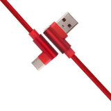 APPACS 2.4A 90 Degree Angle Type C Braided Fast Charging Data Cable 2M For Oneplus 5t Xiaomi 6 Mi A1 S9