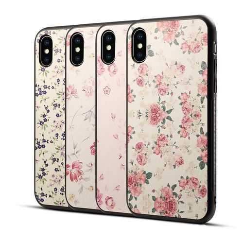 Bakeey Printing Flower Non-slip Hard PC TPU Protective Case for iPhone X/7/8 Plus