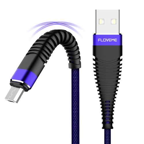 FLOVEME Hi-Tensile Micro USB Cable Braided Charging Data Cable 1M For S7 S6 Xiaomi Redmi Note 5