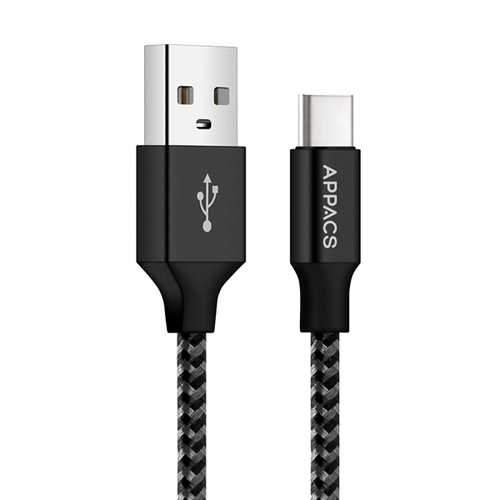 APPACS 2.4A Type C Braided Fast Charging Data Cable 1M For Oneplus 5T Xiaomi 6 Mix 2S Mi A1 S9+