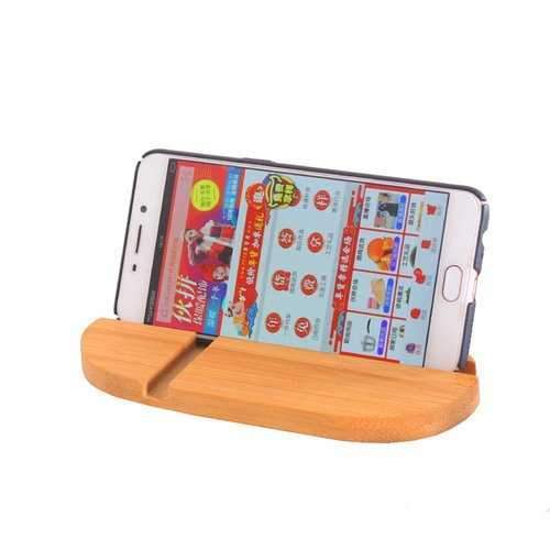 Universal Bamboo Dual Slots Desktop Bracket Phone Holder Stand for Xiaomi Mobile Phone Tablet