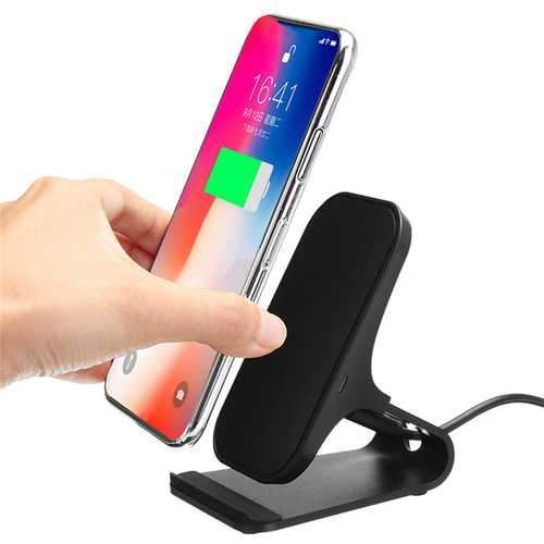 Universal Metal 10W Fast Qi Wireless Charging Dock Desktop Holder Stand for iPhone 8 X Mobile Phone