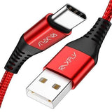 RAXFLY Hi-Tensile 2.1A Braided Type C Fast Charging Data Cable 1M For Oneplus 5t 6 Xiaomi 6 Mi A1