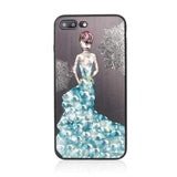 Bakeey 3D Painting Protective Case For iPhone X/8/8 Plus/7/7 Plus/6s Plus/6 Plus/6s/6 Blue Dress Glitter Bling