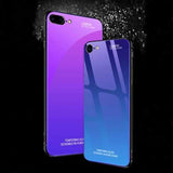 Bakeey Gradient Color Aurora Blue Ray Tempered Glass Soft Edge Protective Case for iPhone 7/8 Plus