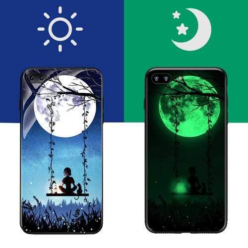 Bakeey 3D Night Luminous Glass Protective Case for iPhone 7/7 Plus/8/8 Plus