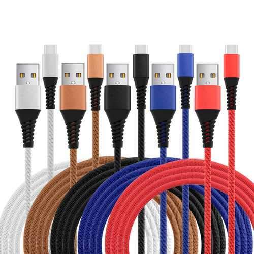 Bakeey Hi-Tensile Type C Cable Braided Charging Data Cable 1M For Oneplus 6 5T Xiaomi Mi8 Mi A1 S9