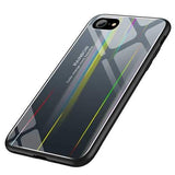 Laser Aurora Gradient Color Tempered Glass Protective Case for iPhone 7/8