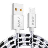 RAXFLY Nylon Braided Micro USB Fast Charging Data Cable 0.5M For Xiaomi Redmi Note 5 6 Pro S7 S6