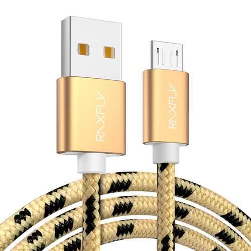 RAXFLY Nylon Braided Micro USB Fast Charging Data Cable 0.5M For Xiaomi Redmi Note 5 6 Pro S7 S6