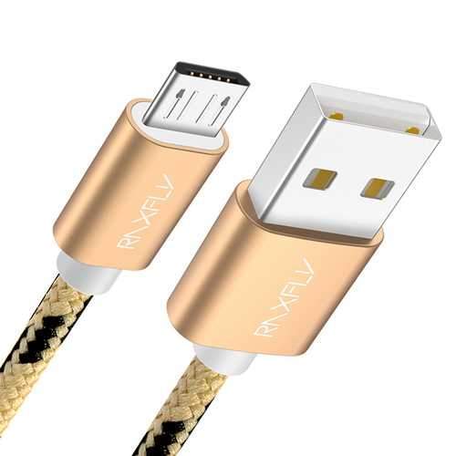 RAXFLY Nylon Braided Micro USB Fast Charging Data Cable 1.2M For Xiaomi Redmi Note 5 6 Pro S7 S6