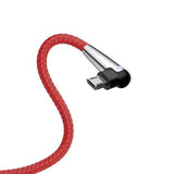 Baseus 2.4A Double-insertion Reversible Micro USB With LED Light Fast Charging Data Cable 1M