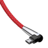 Baseus 2.4A Double-insertion Reversible Micro USB With LED Light Fast Charging Data Cable 1M