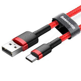 Baseus 3A QC3.0 High-density Braided Type C Fast Charging Data Cable 1M For Oneplus 6 5t Xiaomi Mi8