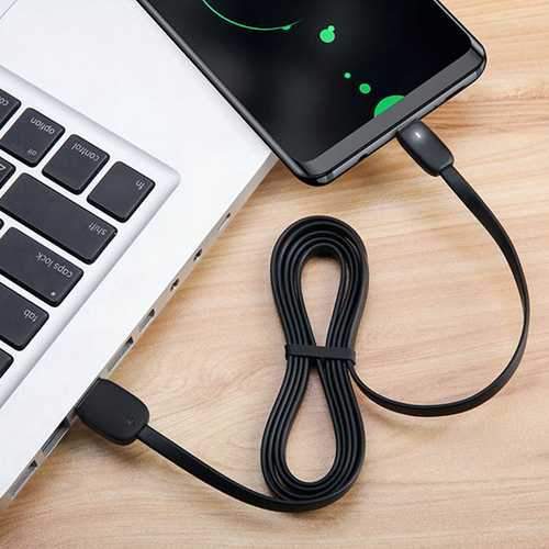 USAMS U6 Anti-winding Type C Flat Fast Charging Data Cable 1.2M For Oneplus 6 5t Xiaomi Mix 2s S9+