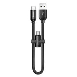 Baseus 2.4A Type C High-density Braided Fast Charging Data Cable 23cm With Micro USB Adapter Buckle