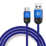 Cafele 2.4A Nylon Braided Type C Fast Charing Data Cable With LED Light 1.2M For Smart Phone Tablet