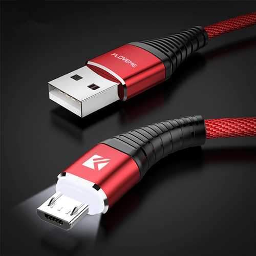 FLOVEME LED Light 2.1A Micro USB Fast Charing Data Cable 1M For Samsung S7 S6 Xiaomi Redmi Note 5