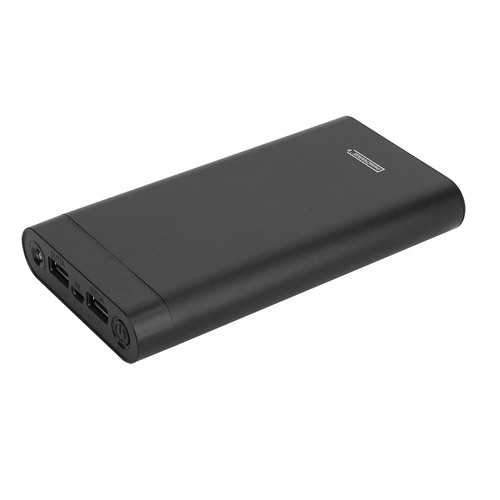 InstaCHARGE 16000mAh Dual USB Power Bank Portable Battery Charger Black