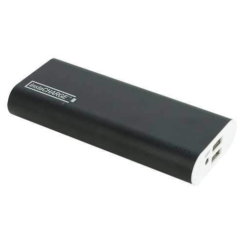 instaCHARGE 12000mAh Dual USB Power Bank Portable Battery Charger - Black