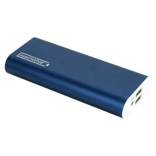 InstaCHARGE 12000mAh Dual USB Power Bank Portable Battery Charger Blue EL-12000U