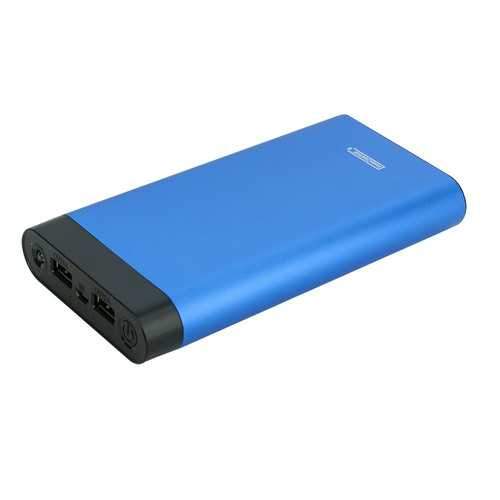 InstaCHARGE 16000mAh Dual USB Power Bank Portable Battery Charger Blue EL-16K