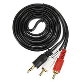 Audio Video AV Cable Aux 3.5mm Male Stereo Mini Jack to 2 RCA Speaker for Hi-Fi Video DVD TV CD Player Mini Disc Adapter