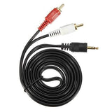 Audio Video AV Cable Aux 3.5mm Male Stereo Mini Jack to 2 RCA Speaker for Hi-Fi Video DVD TV CD Player Mini Disc Adapter