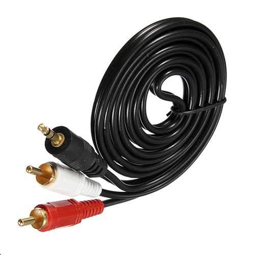 Audio Video AV Cable Aux 3.5mm Male Stereo Mini Jack to 2 RCA Speaker for Hi-Fi Video DVD TV CD Player Mini Disc Adapter