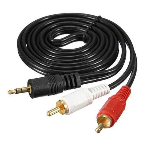 Audio Video AV Cable Aux 3.5mm Male Stereo Mini Jack to 2 RCA Speaker for Hi-Fi Video DVD TV CD Player Mini Disc Adapter