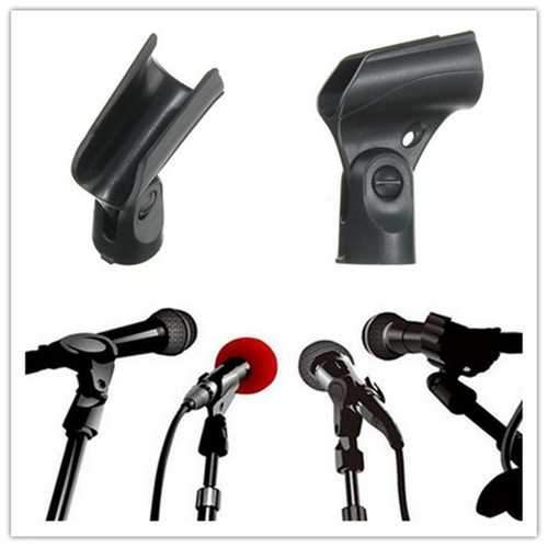 Black Flexible Mic Microphone Accessory Stand Plastic Clamp Clip Holder Mount