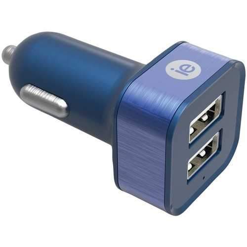 iEssentials IEN-PC22A-BL 2.4-Amp Dual USB Car Charger (Blue)