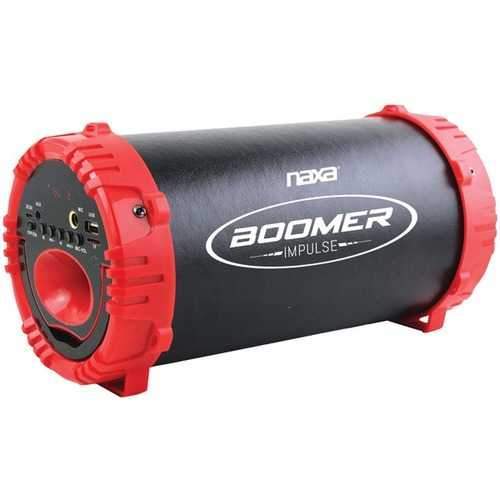 Naxa NAS-3084 RED BOOMER IMPULSE LED Bluetooth Boom Box (Red)