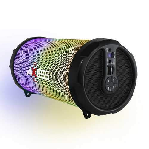 AXESS Vibrant Plus Black HIFI Bluetooth Speaker with Disco LED Lights In Black