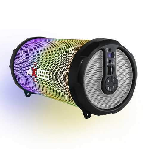 AXESS Vibrant Plus Black HIFI Bluetooth Speaker with Disco LED Lights In Silver