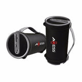 Axess Grey Portable Bluetooth IndoorOutdoor 2.1 HiFi Cylinder Loud Speaker with BuiltIn 4 Inch Sub