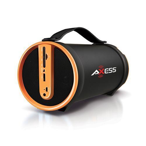 Axess Yellow Portable Bluetooth IndoorOutdoor 2.1 HiFi Cylinder Loud Speaker with BuiltIn 4 Inch Sub