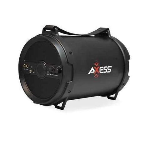 AXESS Portable Bluetooth 2.1 Hi-Fi Cylinder Loud Speaker Built-In 6" Sub Black