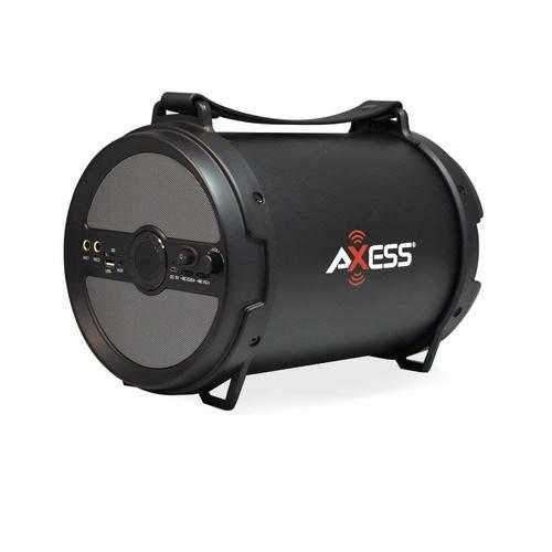 AXESS Portable Bluetooth 2.1 Hi-Fi Cylinder Loud Speaker Built-In 6" Sub Gray